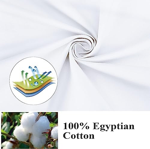 100% Egyptian Cotton King Size Pillow Protectors with Zipper Set of 4 - Image 3