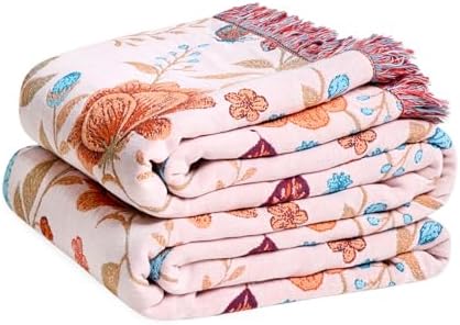 LUTBM Boho Throw Blanket for Couch 50"x60", Cotton Decorative Bed Throw by LUTBMFindYourFreeSpiritatHome