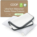 Coop Home Goods Original Adjustable Toddler Pillow and Ultra-Tech Waterproof Protector White Bundle, Breathable Mini Pillow for Kids with Adjustable Support and Premium Memory Foam by CoopSleepGoods