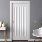 Window Privacy Film Frosted, Purple Stripes Non-Adhesive Static Cling Window Tint, Farmhouse Lines Modern Geometric Minimalist Insulated Windows Frosted Films for Living Room, 35.4 x 78.7 Inches - Image 3