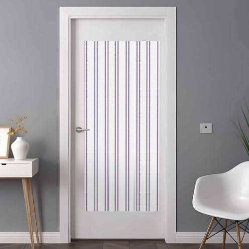 Window Privacy Film Frosted, Purple Stripes Non-Adhesive Static Cling Window Tint, Farmhouse Lines Modern Geometric Minimalist Insulated Windows Frosted Films for Living Room, 35.4 x 78.7 Inches - Image 3