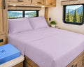 Kickoff Viscose Bamboo Sheets RV Short Queen Size 4-pc 100% Organic Bamboo Viscose Bed Cooling Sheets Set (60" x 75") Cool Bedding for hot Sleepers Sheet Set - Gift Ready Packaging (Lavender, SQ) by KickoffHome