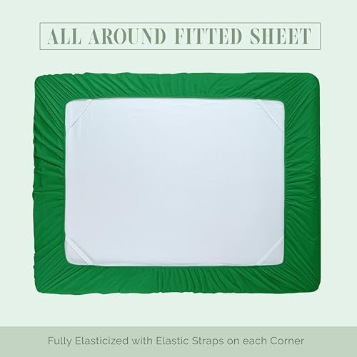 Elegant Comfort 1500 Premium Quality 6-Piece Bed Sheet Set - 18-24 Inch Extra Deep Pocket, Smart Storage Pockets, Wrinkle Free Ultra Soft 6PC Extra Deep Pocket Sheets, King, Emerald Green - Image 7