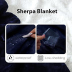 NANPIPER Sherpa Blanket for Couch, Warm and Lightweight Throw, Soft Fuzzy Plush Fleece for Winter, Estate Blue 50x60 Inches - Image 4