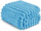 Exclusivo Mezcla Striped King Size Fleece Blanket for Bed, Blue - Image 6