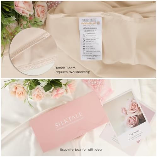 100% Mulberry Silk Toddler/Travel Pillowcase,Both Sides 19MM Small Silk Pillow Case with Hidden Zipper for Kids/Baby 1pc,Beige,13"x18" - Image 4
