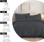 IR Imperial Rooms Bulk (10 Pack) Twin Size Duvet Cover (68 x 90) Inches with 1 Pillow Shams - Wholesale for Hotels, Airbnbs, Guest Bedroom Microfiber Button Closure Duvet Covers Bed Set (Charcoal) - Image 2