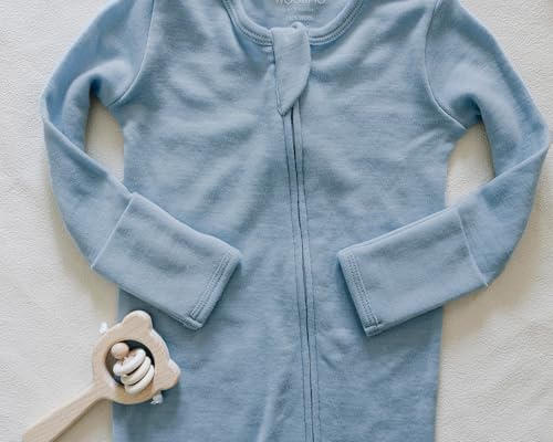 Woolino Toddler Footie Sleeper, Merino Wool Baby Pajamas, One-Piece Sleeper Jumpsuit, Front Zip Footie Romper for Unisex - Image 3