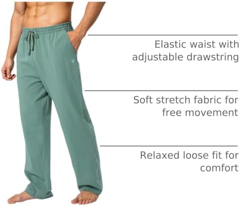 Pudolla Men's Cotton Yoga Sweatpants Athletic Casual Pants with Pockets - Image 4