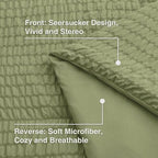 Seersucker Sage Green Queen Comforter Set, 7-Piece Bed in a Bag - Image 5