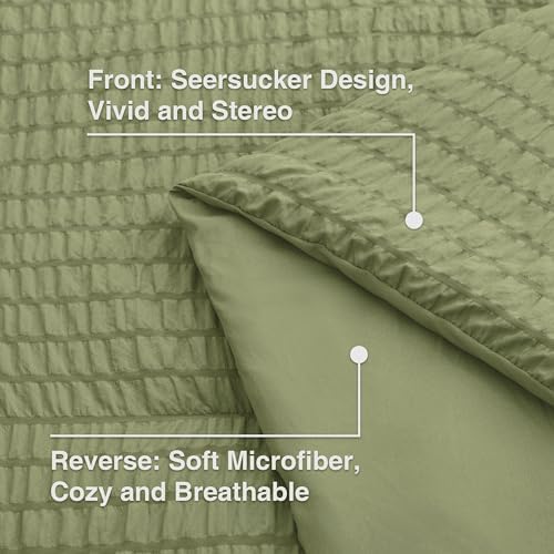 Seersucker Sage Green King Size Comforter Set, 7-Piece Bed in a Bag - Image 5