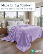 Fleece Blanket Oversized King - Ultra-Soft Flannel Blanket - Pastel Lilac - Image 3