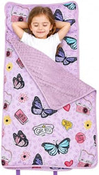 Viviland Toddler Nap Mat with Pillow and Minky Dot Blanket, Butterfly by VIVILAND