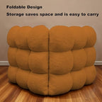 Upholstered Headboard Queen Bed Headboard Pillow Teddy Fleece Wall Mounted Resting Back Support Bolster Cushion for Sitting in Bed, Snowball Foldable Backrest for Bedroom Daybed, Brown 63x24x8 Inch - Image 4