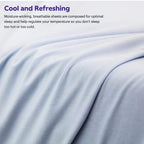 Purple SoftStretch Pillowcase Set, King Size, Bamboo Blend, Moisture-Wicking, Silky Smooth, Morning Mist, Light Blue, Fits Purple Pillows & More - Image 4