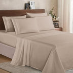 Elegant Comfort Luxurious Soft 1500 Thread Count Egyptian 4-Piece Hotel Quality Wrinkle and Fade Resistant Coziest Bedding Set, Easy All Around Elastic Fitted Sheet, Deep Pocket, Twin/Twin XL, Cream - Image 2