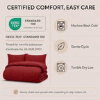 CozyLux Oversized Queen Comforter Set Dark Red - 7 Pieces Bed in a Bag - Image 6