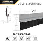 2 Pack – 42'' Premium Aluminum Door Sweep with Nylon Brush, Seals Gaps Up to 5/8", Clear Anodized Aluminum Door Sweep, UL Fire-Certified, and Built for Long-Term Performance, JS-NB161 - Image 2