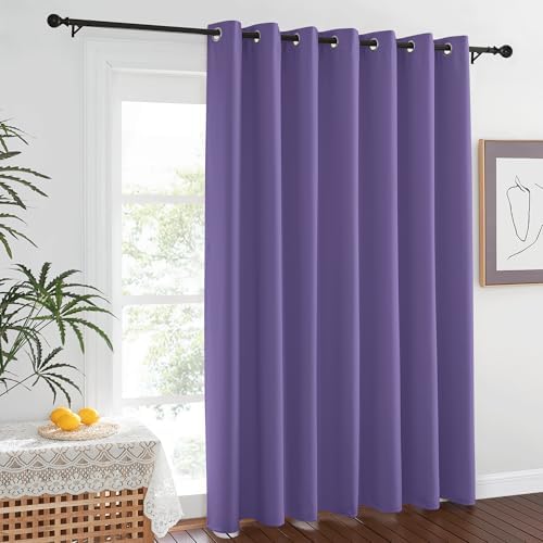 NICETOWN Blackout Lilac Purple Curtain 84 inches Long, Energy Saving Thermal Drape Grommet Sound Reducing Light Blocking Window Treatment for Baby Nursery Bedroom, 1 Panel, W100 x L84 by NICETOWN