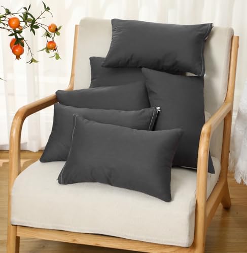 Kigley 12 Pack Mini Pillows for Daycare 9.1 x 13.8'' Small Travel Pillow Bulk Soft Breathable Cotton Pillow for Nap Travel Pet Neck Lumbar Purse Insert(Dark Gray) - Image 7