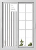 Window Privacy Film Frosted, Black Vertical Striped Reusable Static Cling Window Tints, Minimalist Modern Lines Geometric Heat Control Windows Films for Offices, Balcony, 29.5 x 118 Inches by Unknown