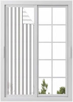 Window Privacy Film Frosted, Black Vertical Striped Reusable Static Cling Window Tints, Minimalist Modern Lines Geometric Heat Control Windows Films for Offices, Balcony, 29.5 x 118 Inches by Unknown