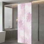 Window Privacy Film Frosted, Pink Yellow Palm Trees Tropical Static Cling Door Window Covering, Summer Beach Botanical UV Blocking Windows Film for Office, Hotel, Bedroom, 29.5 x 78.7 Inches - Image 5