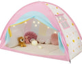 Full Bed Tent for Kids, Full Size Bed Canopy with Star Lights, Privacy Space Blackout Sleeping Tents, Indoor Breathable Portable Bunk Bed Tent for Boys and Girls, Rainbow by PIIKAGO