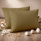Pillow Cases - Set of 2, Taupe Solid (20" X 32") - Pillow Covers Made of 100% Cotton - 300 Thread Count Super Soft and Breathable Sateen Weave Pillowcases. by SHREEMLINEN