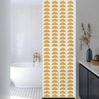 Window Privacy Film Frosted, Yellow Boho Reusable Static Cling Window Tints, Middle Century Geometric Abstract Art Heat Control Windows Films for Offices, Balcony, 29.5 x 118 Inches - Image 3