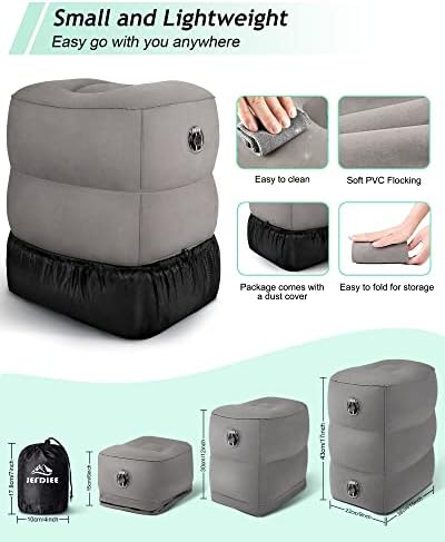 Inflatable Travel Foot Rest Pillow,Kids Airplane Bed,Adjustable Height Flight Pillow,Travel Essentials for Airplane,Office,Home,Trains,Cars - Image 4