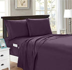 Elegant Comfort 4-Piece Solid Smart Sheet Set-Deep Pocket Fitted Sheet with Side Storage Pockets-Silky Soft 1500 Thread Count Egyptian Quality Microfiber, Wrinkle and Fade Resistant, Queen, Purple - Image 3