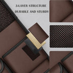 2 Pack Leather Car Backseat Organizer with Foldable Table Tray, Universal Car Seat Back Protector Kick Mat with Touchscreen Tablet Holder, Storage Pockets, Cup Holders & Tissue Holder, Brown - Image 5
