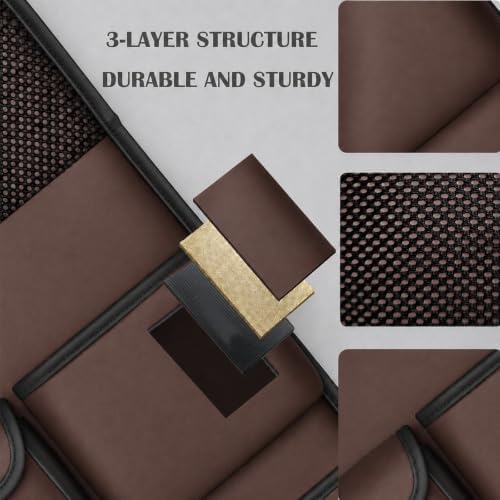 2 Pack Leather Car Backseat Organizer with Foldable Table Tray, Universal Car Seat Back Protector Kick Mat with Touchscreen Tablet Holder, Storage Pockets, Cup Holders & Tissue Holder, Brown - Image 5