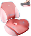 FLORICH Ergonomic Memory Foam Car Seat Cushion with Lumbar Support, Non-Slip, Washable Driving Seat Cushion for Back & Sciatica Pain Relief, Large Car Seat Cushion Driver, Office-Pink by FLORICH