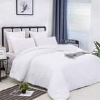 Luxlovery White Comforter Set Queen White Bedding Comforter Set Bed Sets Solid Blanket Quilts Hotel Collection Women Men Soft Breathable Queen Size 3 Piece Comforter - Image 4
