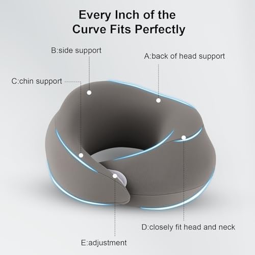 Neck Pillow Airplane,Plane Pillow for Long Flight,Travel Pillow Gray - Image 5