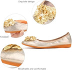 KUNWFNIX Women's Ballet Flats Foldable Classic Crown Rhinestone Slip On Bowknot PU Leather Faux Suede Pointed Toe Comfort Flat Casual Dress Shoes - Image 4