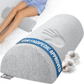 5 STARS UNITED Knee Pillow for Back Sleeping – Half Moon Bolster Pillow for Legs, Under Knee Pillow for Sleeping on Back, Memory Foam Leg Pillow for Back Pain, Natural Gray by 5STARSUNITED