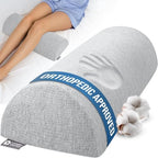 5 STARS UNITED Knee Pillow for Back Sleeping – Half Moon Bolster Pillow for Legs, Under Knee Pillow for Sleeping on Back, Memory Foam Leg Pillow for Back Pain, Natural Gray by 5STARSUNITED