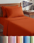 Twin XL 4 Piece Sheet Set - College Dorm Room Essentials - Terracotta by CGKUnlimited