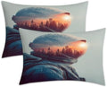 Astronaut Pillowcases King Size Set of 2 - Boys Sunset Forest Pillow Cases with Envelope Closure, Kids Sci Fi Decorative Pillow Covers for Bed Couch, Soft Breathable Microfiber by Unknown