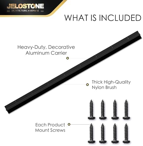 2 Pack – 42'' Premium Aluminum Door Sweep with Nylon Brush, Seals Gaps Up to 5/8", Matte Black Anodized Aluminum Door Sweep, UL Fire-Certified, and Built for Long-Term Performance, JS-NB161 - Image 3