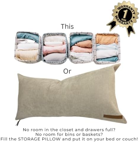 THE STORAGE PILLOW XL zippered storage Pillowcase FILL w Clothes Bedding Blankets to maximize Space - RV Camper Dorm Tiny Home Boat Inside Organization Ideas Accessories - Small Space Storage Solution - Image 4
