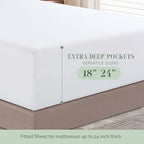 Elegant Comfort 1500 Premium Quality 4-Piece Bed Sheet Set - 18-24 Inch Extra Deep Pocket, Smart Storage Pockets, Wrinkle Free Ultra Soft 4PC Extra Deep Pocket Sheets, Twin/Twin XL, White - Image 5