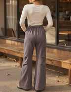 TARSE Womens Wide Leg Lounge Pant Baggy Flare Elastic Waist Sweatpants - Image 2