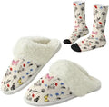 Fuzzy Slippers for Women Washable Cotton Slippers with Crew Socks by Unknown