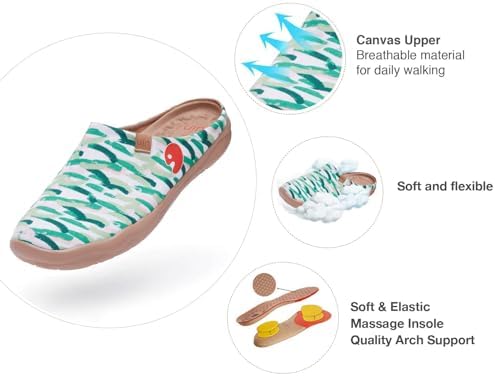 UIN Slipper Woman Travel Art Painted Shoes Wide Toe Casual Home Slip On Mules Malaga - Image 5