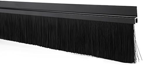uxcell Door Brush Bottom Sweep h-Shape Aluminum Alloy Holder with 2.36-inch Black Nylon Brush, 1000mm x 80mm(Approx 39.37-inch x 3.15-inch) by uxcell