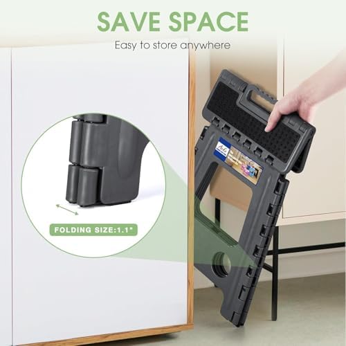 ACKO 16" 6 Pack Folding Step Stool, Safety Lock, Holds 400 lbs, Dot Gray - Image 4